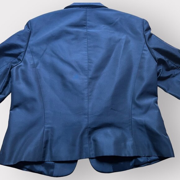 Rickie Freeman Teri Jon Size 16 Black Silk Wool Blend Corset Bow Blazer Jacket - Picture 11 of 11